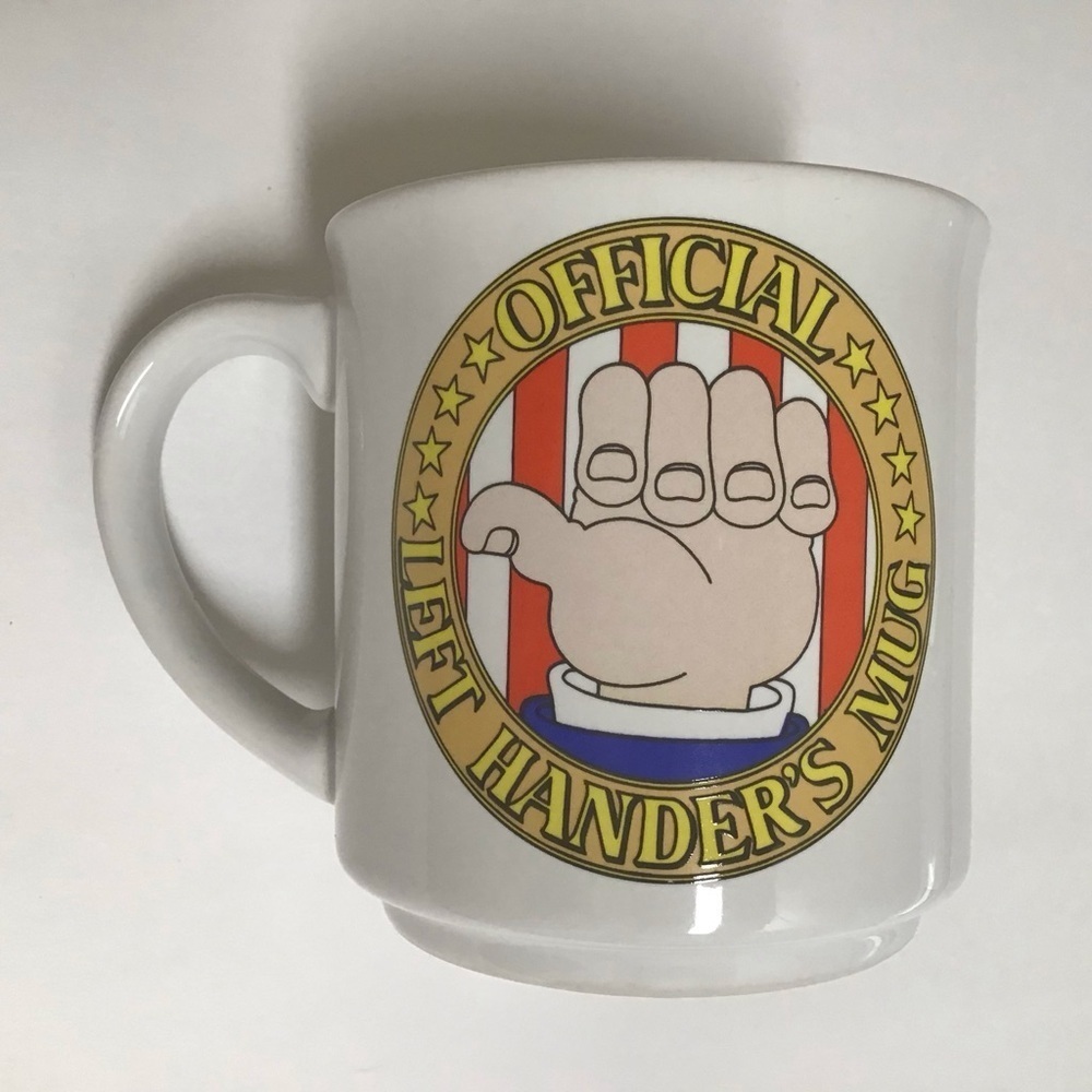 Left Handers Coffee Mug Cup Lefties Book LOT 1980’s Gift Kitchen Vintage Korea - Picture 4 of 16